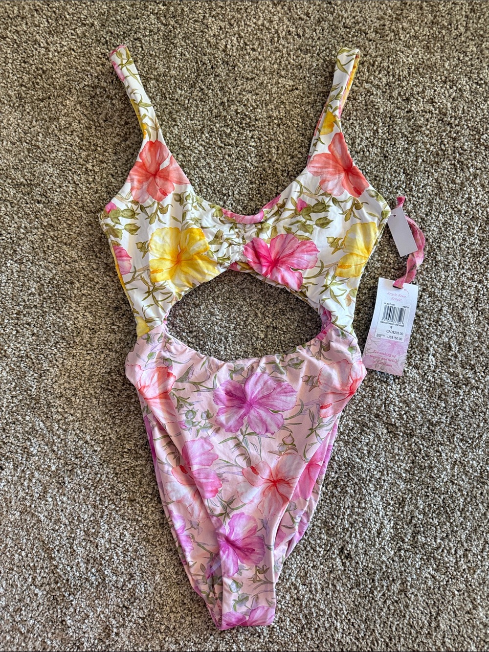 LoveShackFancy x Hurley Hibiscus Cheeky One-Piece Swimsuit, Small, NWT - Picture 2 of 11